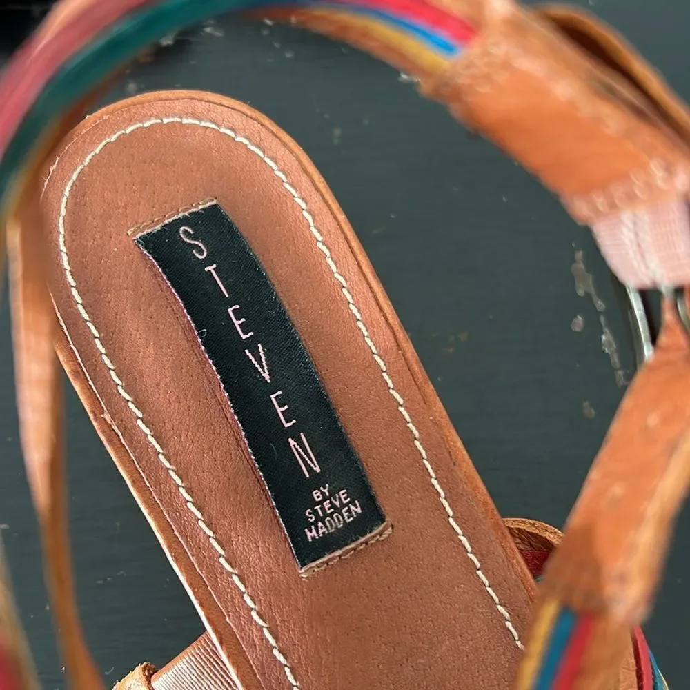 Steve Madden Jannis Sandals Leather Colorful Wedge